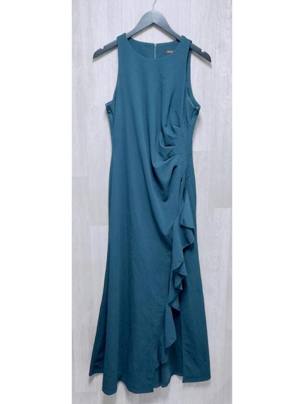Woosea Hunter Green Scoop Neck Split Bodycon Mermaid Long Dress Women Size L